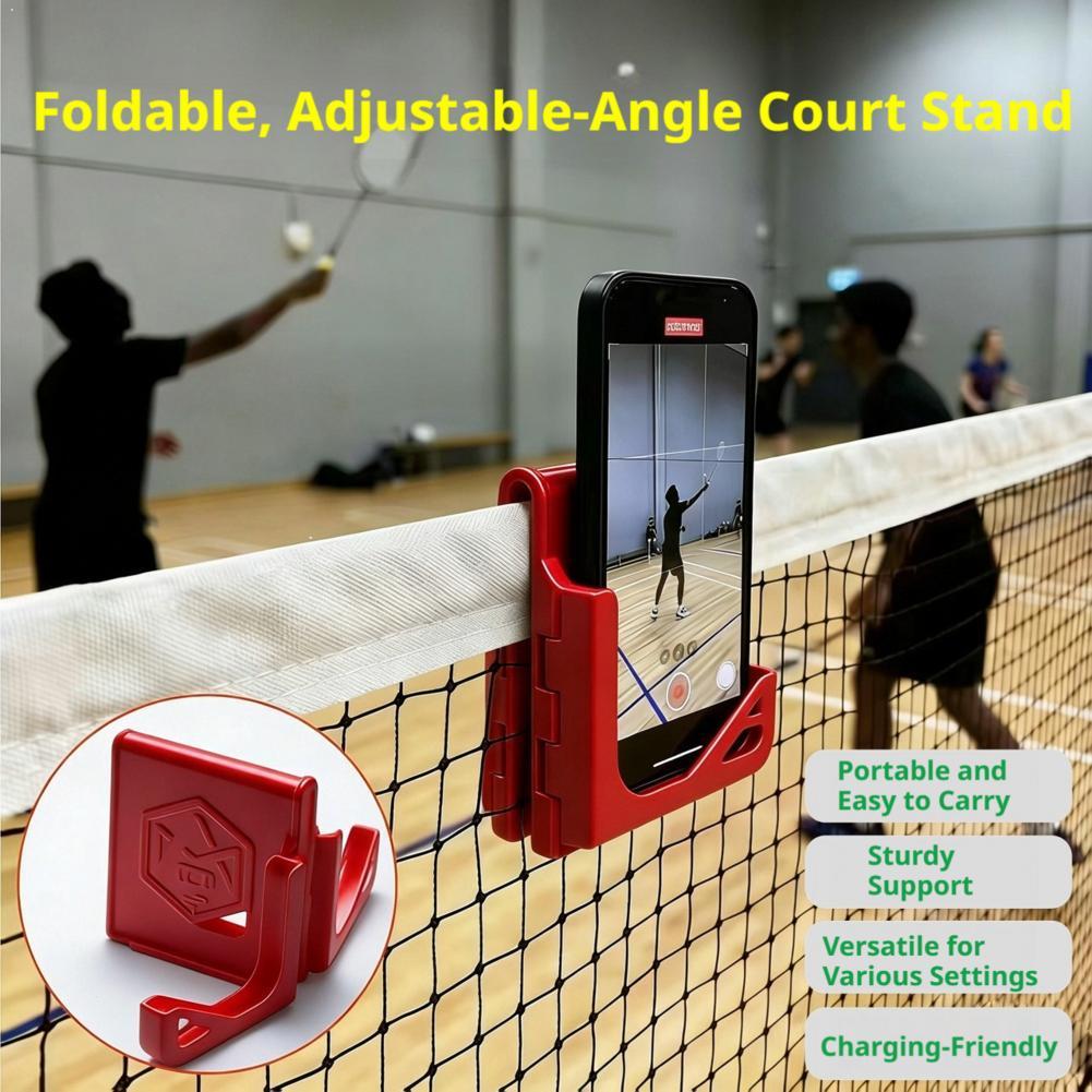 Badminton Rank - Draagbare telefoonhouder voor hek, opvouwbare tennis-
